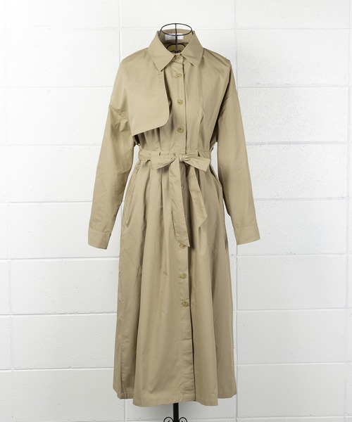 me+em select（ミームセレクト）の「ステンカラーロングトレンチコート（トレンチコート・レディース・ブラック/ベージュ/ブラウン・FREE）」の17枚目の写真