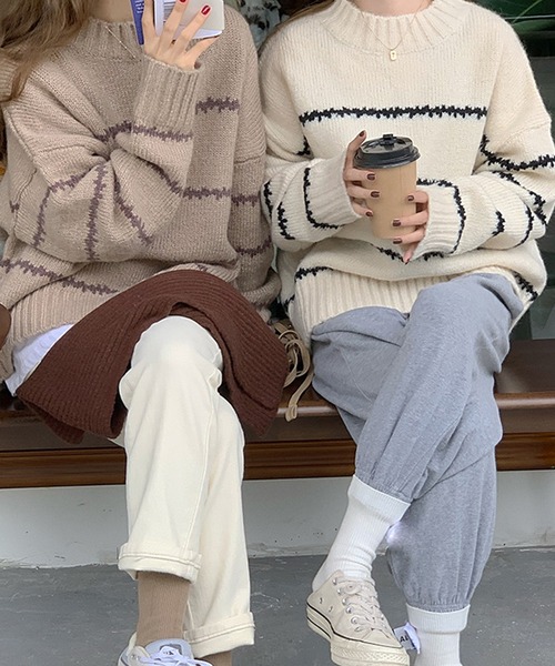 aimoha（アイモハ）の「ゆったりニットセーター（ニット/セーター・レディース・ホワイト/ブラック・FREE）」の20枚目の写真