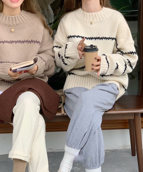 aimoha（アイモハ）の「ゆったりニットセーター（ニット/セーター・レディース・ホワイト/ブラック・FREE）」の21枚目の写真