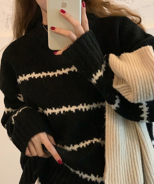 aimoha（アイモハ）の「ゆったりニットセーター（ニット/セーター・レディース・ホワイト/ブラック・FREE）」の14枚目の写真