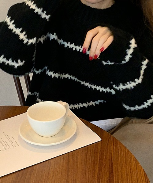 aimoha（アイモハ）の「ゆったりニットセーター（ニット/セーター・レディース・ホワイト/ブラック・FREE）」の17枚目の写真