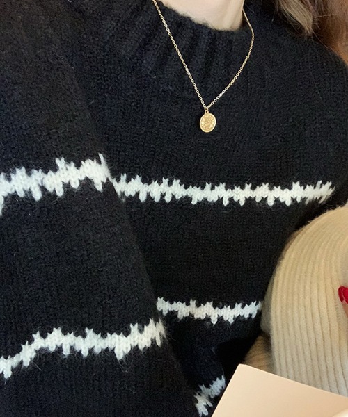 aimoha（アイモハ）の「ゆったりニットセーター（ニット/セーター・レディース・ホワイト/ブラック・FREE）」の18枚目の写真