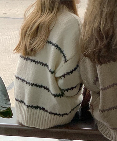 aimoha（アイモハ）の「ゆったりニットセーター（ニット/セーター・レディース・ホワイト/ブラック・FREE）」の12枚目の写真