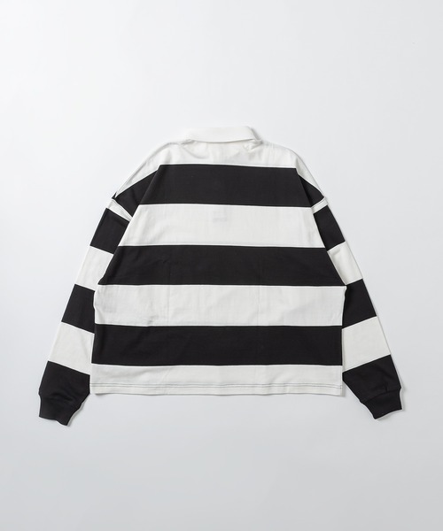 kutir(クティール)の「ショートレングスボーダーラガーシャツ(ポロシャツ・メンズ・グリーン/ライトブルー/ブラック・MEDIUM/LARGE)」の7枚目の写真