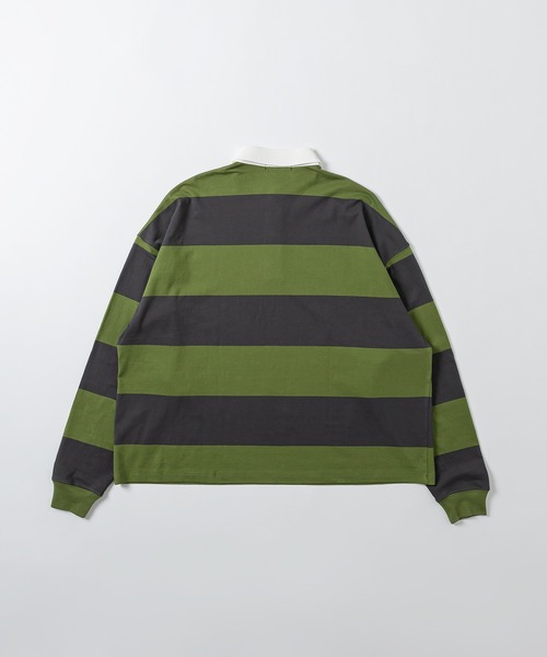 kutir(クティール)の「ショートレングスボーダーラガーシャツ(ポロシャツ・メンズ・グリーン/ライトブルー/ブラック・MEDIUM/LARGE)」の8枚目の写真