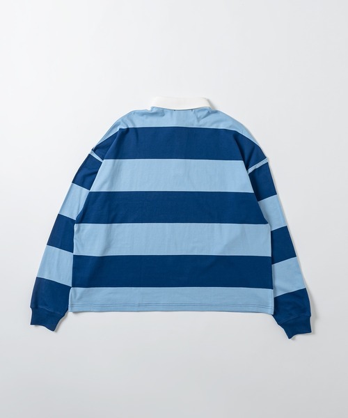 kutir(クティール)の「ショートレングスボーダーラガーシャツ(ポロシャツ・メンズ・グリーン/ライトブルー/ブラック・MEDIUM/LARGE)」の10枚目の写真