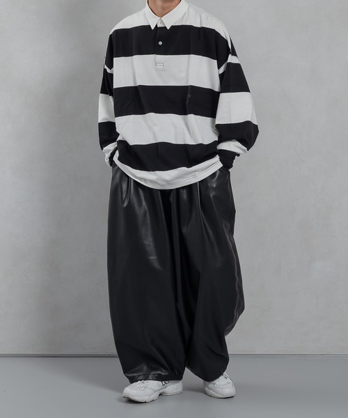 kutir(クティール)の「ショートレングスボーダーラガーシャツ(ポロシャツ・メンズ・グリーン/ライトブルー/ブラック・MEDIUM/LARGE)」の14枚目の写真