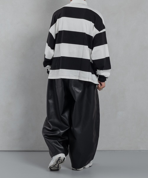 kutir(クティール)の「ショートレングスボーダーラガーシャツ(ポロシャツ・メンズ・グリーン/ライトブルー/ブラック・MEDIUM/LARGE)」の16枚目の写真