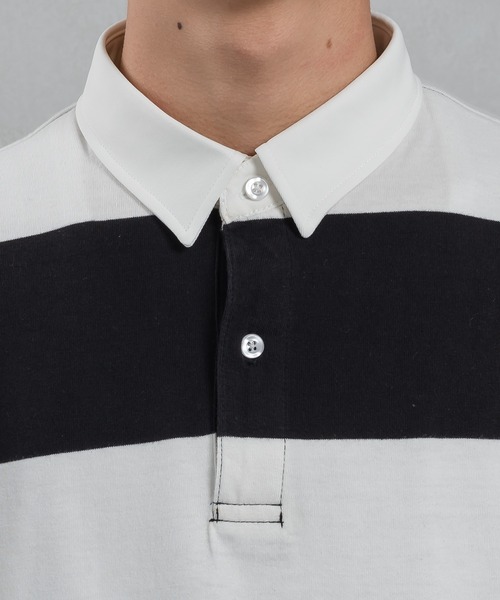 kutir(クティール)の「ショートレングスボーダーラガーシャツ(ポロシャツ・メンズ・グリーン/ライトブルー/ブラック・MEDIUM/LARGE)」の19枚目の写真