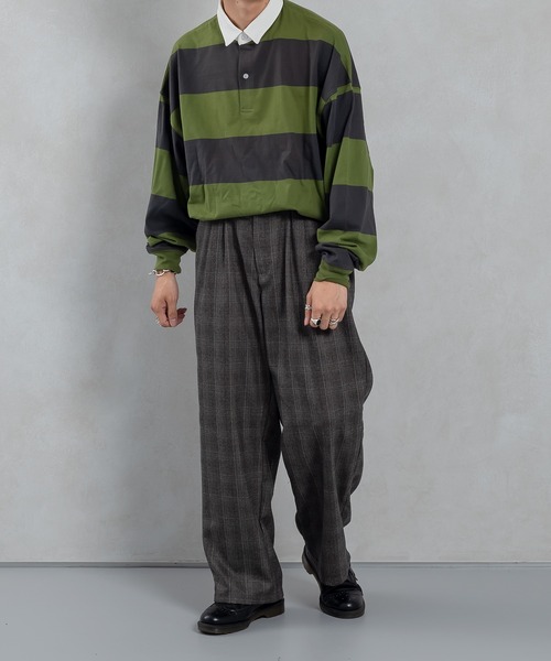 kutir(クティール)の「ショートレングスボーダーラガーシャツ(ポロシャツ・メンズ・グリーン/ライトブルー/ブラック・MEDIUM/LARGE)」の21枚目の写真