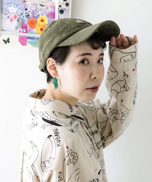 ScoLar（スカラー）の「KUMAEATS CAP（キャップ・レディース・ブラック/カーキ/ベージュ・FREE）」の14枚目の写真