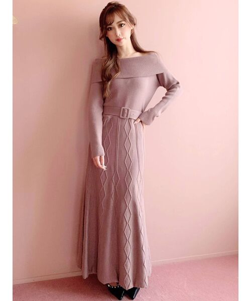 RESEXXY(リゼクシー)の「変形リブ2wayニットワンピース(ワンピース・レディース・ホワイト/ブラック/ベージュ/モカ・FREE)」の8枚目の写真