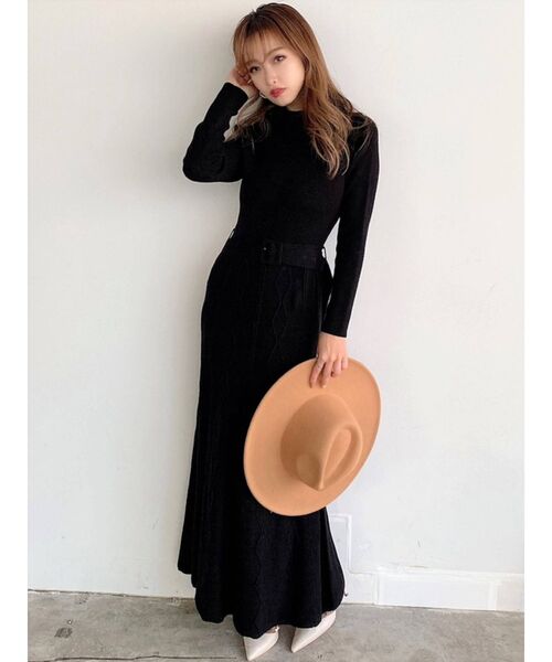 RESEXXY(リゼクシー)の「変形リブ2wayニットワンピース(ワンピース・レディース・ホワイト/ブラック/ベージュ/モカ・FREE)」の13枚目の写真