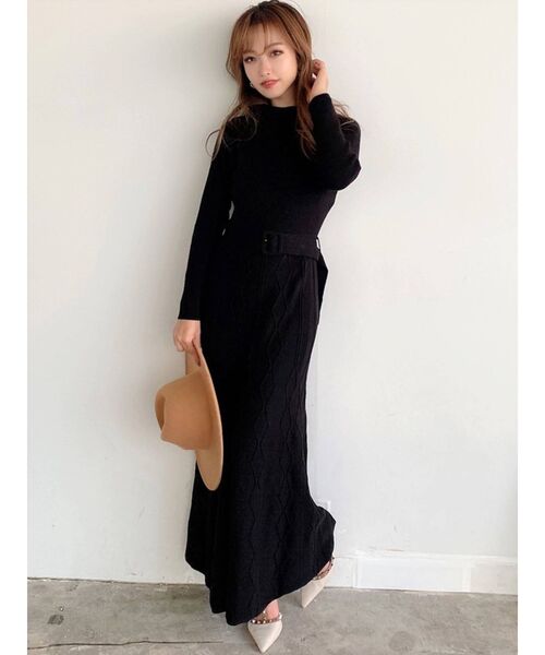 RESEXXY(リゼクシー)の「変形リブ2wayニットワンピース(ワンピース・レディース・ホワイト/ブラック/ベージュ/モカ・FREE)」の14枚目の写真