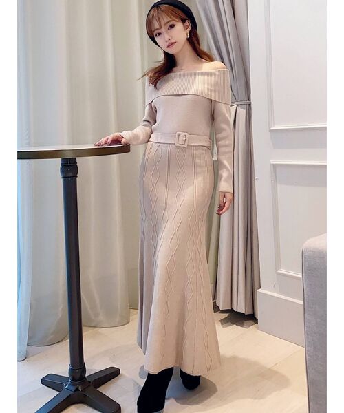 RESEXXY(リゼクシー)の「変形リブ2wayニットワンピース(ワンピース・レディース・ホワイト/ブラック/ベージュ/モカ・FREE)」の19枚目の写真