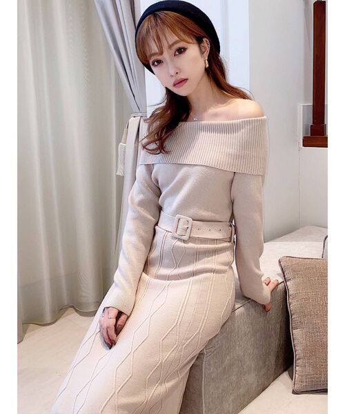 RESEXXY(リゼクシー)の「変形リブ2wayニットワンピース(ワンピース・レディース・ホワイト/ブラック/ベージュ/モカ・FREE)」の21枚目の写真