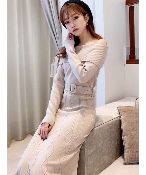 RESEXXY(リゼクシー)の「変形リブ2wayニットワンピース(ワンピース・レディース・ホワイト/ブラック/ベージュ/モカ・FREE)」の22枚目の写真