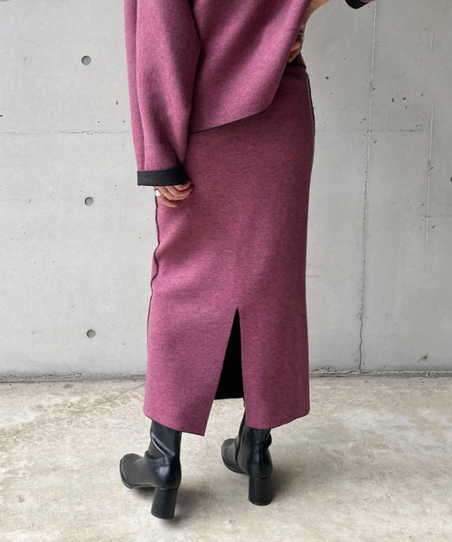 CAPRICIEUX LE'MAGE(カプリシューレマージュ)の「リバカラーニットスカート(スカート・レディース・アイボリー/ブラック/モカ/グレー・FREE)」の18枚目の写真