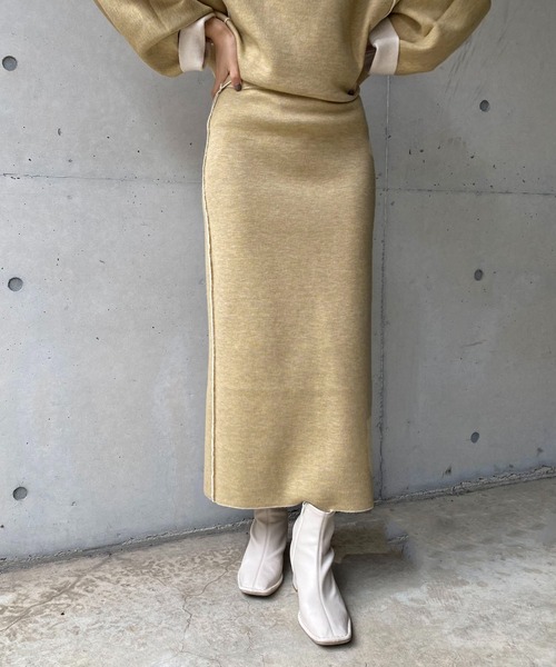 CAPRICIEUX LE'MAGE(カプリシューレマージュ)の「リバカラーニットスカート(スカート・レディース・アイボリー/ブラック/モカ/グレー・FREE)」の20枚目の写真