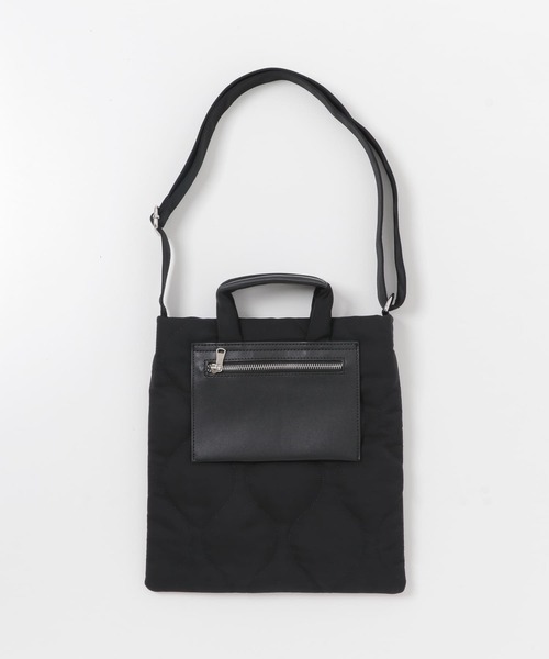 SENSE OF PLACE by URBAN RESEARCH（センスオブプレイスバイアーバンリサーチ）の「パデットキルトショルダートートバッグ（トートバッグ・メンズ・ブラック・ONE）」の6枚目の写真