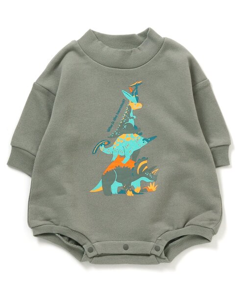 BREEZE（ブリーズ）の「/きょうりゅうボディオール（肌着・キッズ・カーキ/アイボリー・70/80）」の2枚目の写真