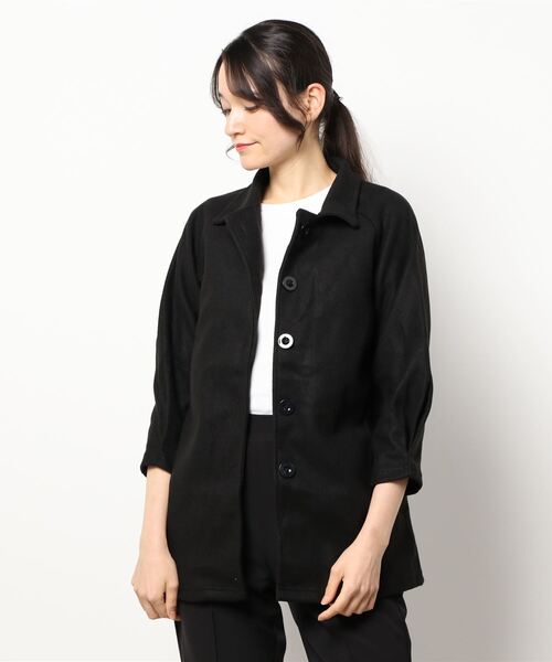 VIBGYOR Women（ヴィブジョー　ウィメン）の「VIBGYOR Select/　コートデザイン　カーディガン（カーディガン/ボレロ・レディース・ブラック/カーキ・SMALL/MEDIUM/LARGE）」の2枚目の写真