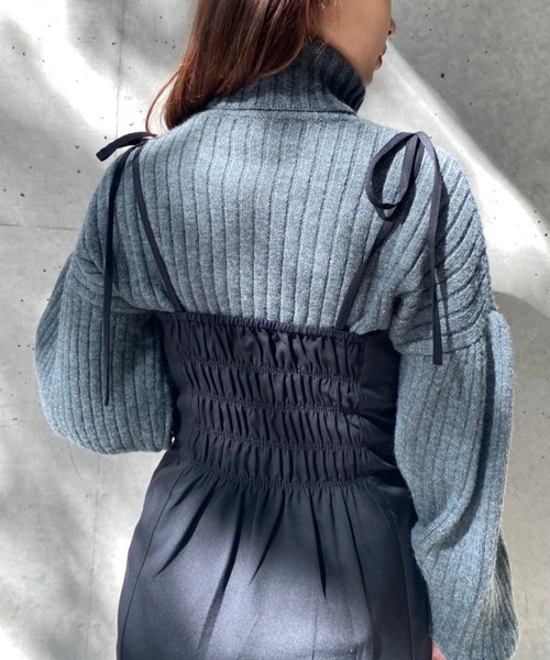 one after another NICE CLAUP(ワンアフターアナザーナイスクラップ)の「単品でも着まわし抜群!2wayニット×マーメイドワンピースセットアップ(ワンピース・レディース・ブラック/ピンク/モカ/チェック・FREE)」の9枚目の写真