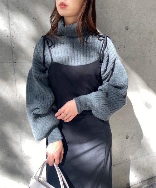 one after another NICE CLAUP(ワンアフターアナザーナイスクラップ)の「単品でも着まわし抜群!2wayニット×マーメイドワンピースセットアップ(ワンピース・レディース・ブラック/ピンク/モカ/チェック・FREE)」の11枚目の写真