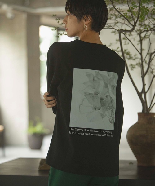 ANT(アント)の「オーガニックバックプリントロンTEE【ANT】(Tシャツ/カットソー・レディース・ホワイト/ブラック/ピンク・FREE)」の1枚目の写真