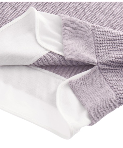 ANAP kids（アナップキッズ）の「バタフライ刺繍ロゴレイヤード風ニットトップス（ニット/セーター・キッズ・サックスブルー/ラベンダー・S/M/L）」の5枚目の写真