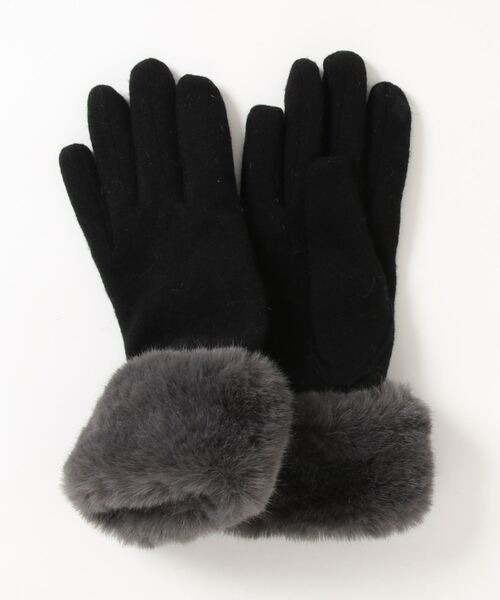 AZUL by moussy(アズールバイマウジー)の「ECOFUR GLOVES(手袋・レディース・ライトベージュ/ブラック・FREE)」の1枚目の写真
