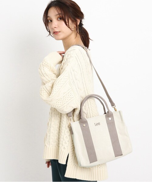Lee（リー）の「◆【Lee別注】スクエアキャンバス2WAYトート（トートバッグ・レディース・ライトブルー/ブラック/ダークグレー/ライトベージュ/グリーン/ピンク・00）」の14枚目の写真