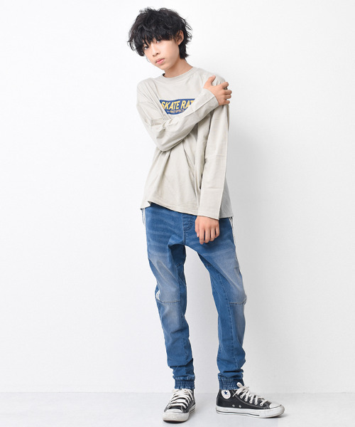 RAT EFFECT(ラットエフェクト)の「デニムラインパンツ(デニムパンツ・キッズ・ネイビー/ブルー/ケミカルウォッシュ/ネイビー系2/ブラック・150/120/130/160/140/170)」の16枚目の写真