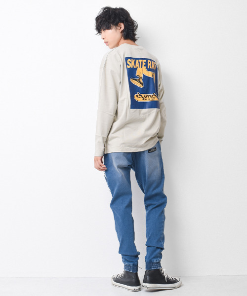 RAT EFFECT(ラットエフェクト)の「デニムラインパンツ(デニムパンツ・キッズ・ネイビー/ブルー/ケミカルウォッシュ/ネイビー系2/ブラック・150/120/130/160/140/170)」の14枚目の写真