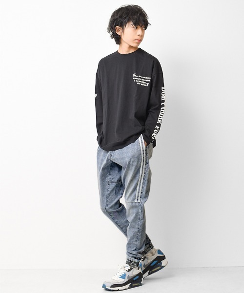 RAT EFFECT(ラットエフェクト)の「デニムラインパンツ(デニムパンツ・キッズ・ネイビー/ブルー/ケミカルウォッシュ/ネイビー系2/ブラック・150/120/130/160/140/170)」の20枚目の写真