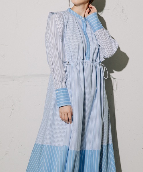 MARECHAL TERRE(マルシャルテル)の「シャツワンピース(ワンピース・レディース・ピンク/ベージュ系その他/ブルー系その他/ライトベージュ・MEDIUM)」の11枚目の写真