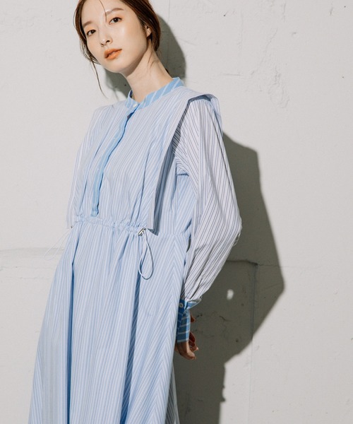 MARECHAL TERRE(マルシャルテル)の「シャツワンピース(ワンピース・レディース・ピンク/ベージュ系その他/ブルー系その他/ライトベージュ・MEDIUM)」の6枚目の写真