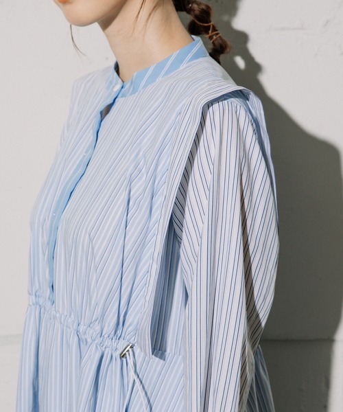 MARECHAL TERRE(マルシャルテル)の「シャツワンピース(ワンピース・レディース・ピンク/ベージュ系その他/ブルー系その他/ライトベージュ・MEDIUM)」の12枚目の写真