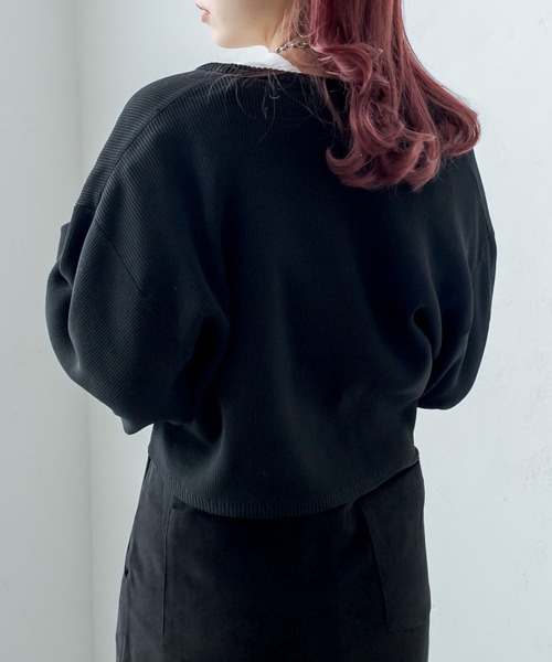 RASVOA(ラスボア)の「スウェットライクニットカーディガン(カーディガン/ボレロ・レディース・ブラック/オレンジ/グリーン・FREE)」の10枚目の写真