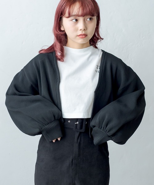 RASVOA(ラスボア)の「スウェットライクニットカーディガン(カーディガン/ボレロ・レディース・ブラック/オレンジ/グリーン・FREE)」の13枚目の写真