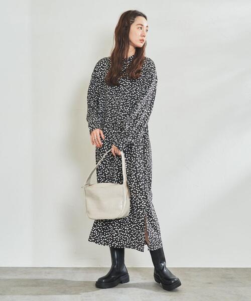 ドットプリントバンドカラーワンピース レディース Women Coen コーエン 公式ファッション通販