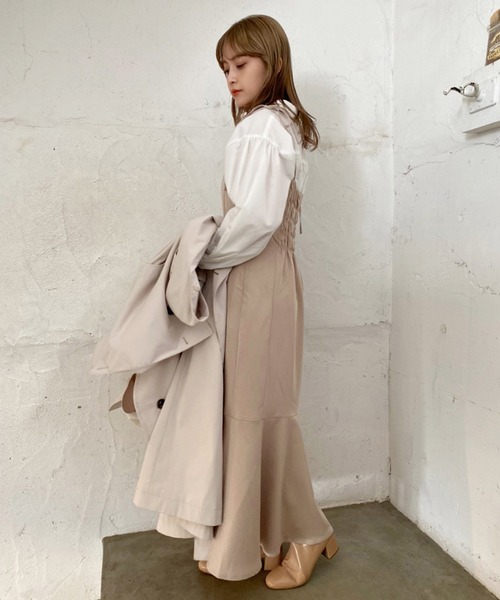 one after another NICE CLAUP（ワンアフターアナザーナイスクラップ）の「マルチWAY　シャツマーメイドキャミワンピースセット（ワンピース・レディース・ブラック/ベージュ/オフホワイト/ブルー/ベージュ系その他・FREE）」の8枚目の写真