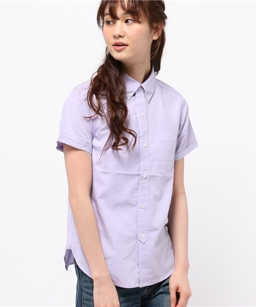 BEAMS BOY(ビームスボーイ)の「BEAMS BOY / オックスフォード ボタンダウン ショートスリーブ(シャツ/ブラウス・レディース・ホワイト/イエロー/ネイビー/パープル・ONE SIZE)」の3枚目の写真