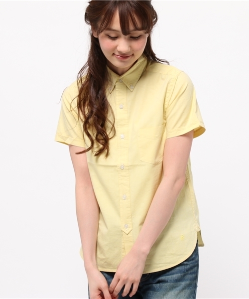 BEAMS BOY(ビームスボーイ)の「BEAMS BOY / オックスフォード ボタンダウン ショートスリーブ(シャツ/ブラウス・レディース・ホワイト/イエロー/ネイビー/パープル・ONE SIZE)」の4枚目の写真