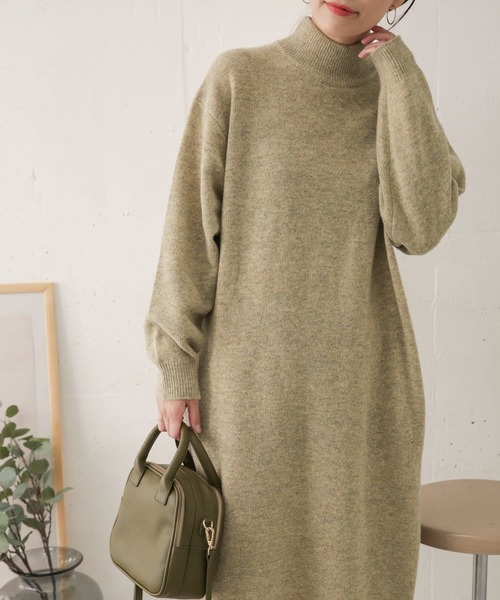 URBAN RESEARCH DOORS（アーバンリサーチドアーズ）の「ラムウールニットワンピース（ワンピース・レディース・ネイビー/アイボリー/モカ・ONE）」の16枚目の写真