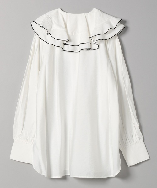 JEANASIS（ジーナシス）の「ハイショクメローダブルフリルブラウス/264569（シャツ/ブラウス・レディース・ホワイト/ブラック・FREE）」の7枚目の写真