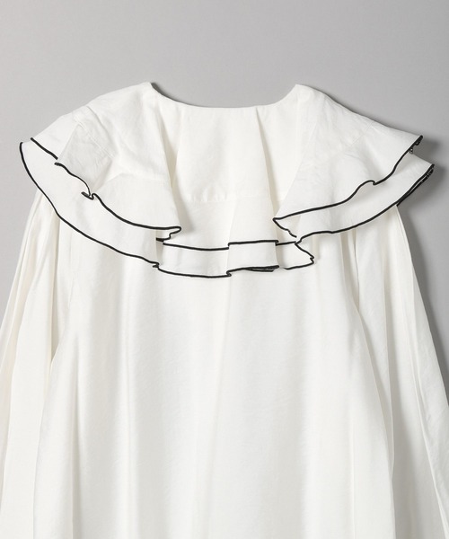 JEANASIS（ジーナシス）の「ハイショクメローダブルフリルブラウス/264569（シャツ/ブラウス・レディース・ホワイト/ブラック・FREE）」の8枚目の写真