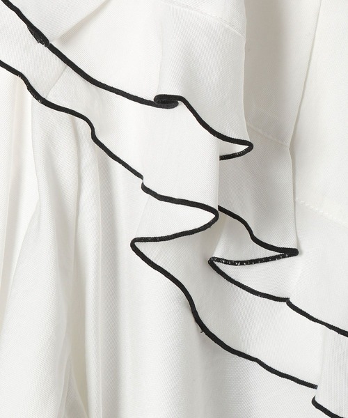 JEANASIS（ジーナシス）の「ハイショクメローダブルフリルブラウス/264569（シャツ/ブラウス・レディース・ホワイト/ブラック・FREE）」の10枚目の写真