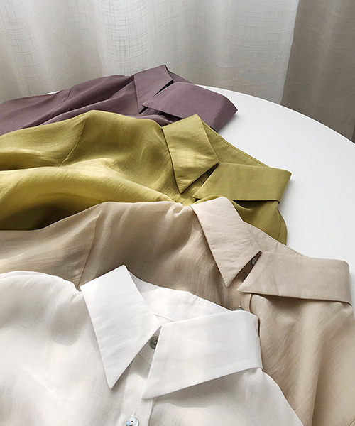 c.u.l（シーユーエル）の「【c.u.l:w】無地カラーシアーシャツ culw164（シャツ/ブラウス・レディース・オリーブ/ライトベージュ/ホワイト/ダークパープル・M/L）」の18枚目の写真