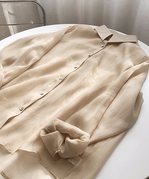 c.u.l（シーユーエル）の「【c.u.l:w】無地カラーシアーシャツ culw164（シャツ/ブラウス・レディース・オリーブ/ライトベージュ/ホワイト/ダークパープル・M/L）」の20枚目の写真